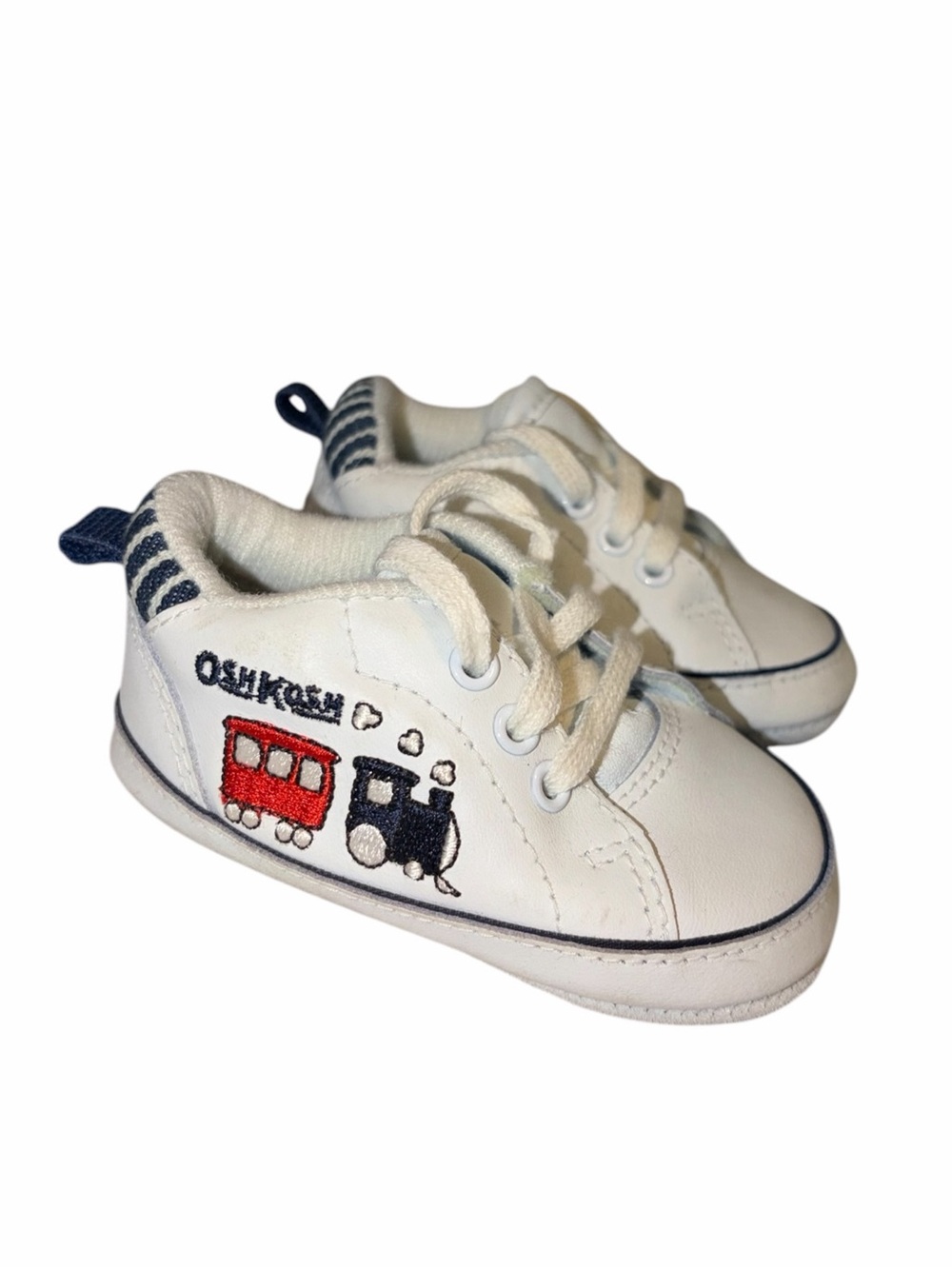 Vintage Y2K OshKosh B'gosh Baby Train Embroidered Leather Sneakers Baby 2 Preppy
